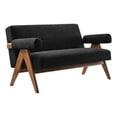thumbnail image 1 of Modway Lyra Upholstered Modern Boucle Fabric Loveseat in Black, 1 of 9