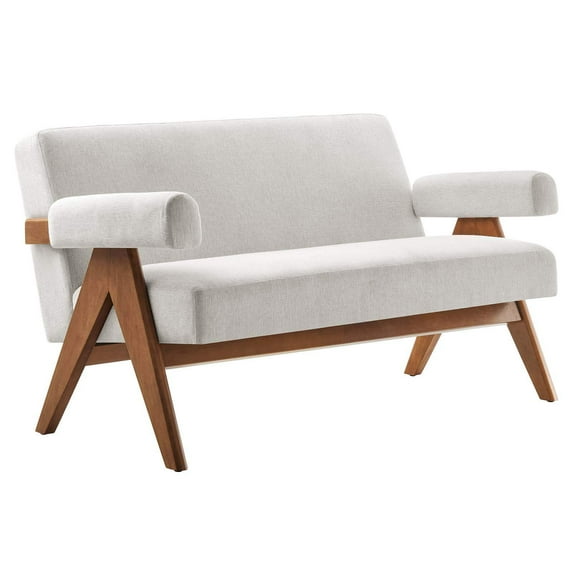 Modway Lyra Fabric Loveseat in Ivory Fabric