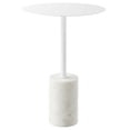 thumbnail image 1 of Modway Lyric Round Marble & Iron Side Table with Cylinder Base in White, 1 of 10