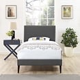 thumbnail image 1 of Modway Macie Twin Fabric Platform Bed with Squared Tapered Legs in Gray, 1 of 5