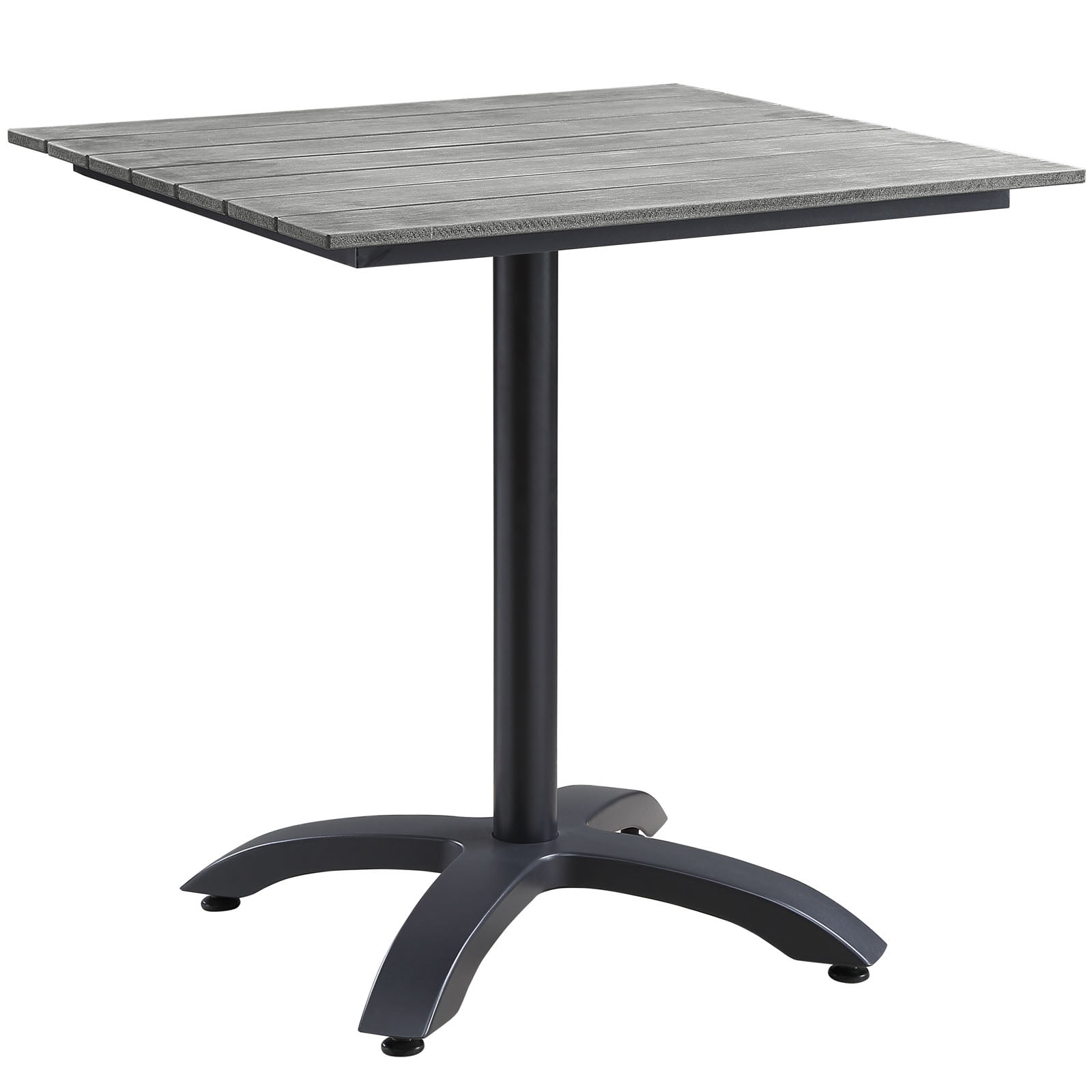 Maine 28" Light Gray and Black Aluminum Outdoor Dining Table