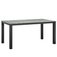 thumbnail image 1 of Modway Maine 63" Modern Aluminum Patio Dining Table in Brown/Gray, 1 of 3