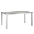 thumbnail image 1 of Modway Maine 63" Aluminum Patio Dining Table in White/Light Gray, 1 of 3