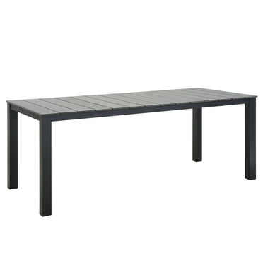 Modway Maine 80" Outdoor Patio Dining Table in Brown Gray