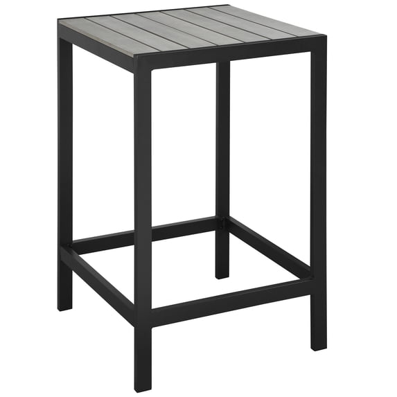 Modway Maine Outdoor Patio Bar Table in Brown Gray