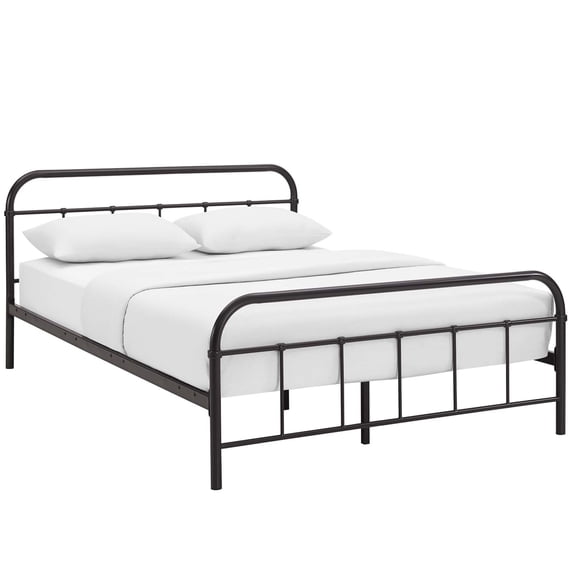 Modway Maisie Full Stainless Steel Bed Frame in Brown