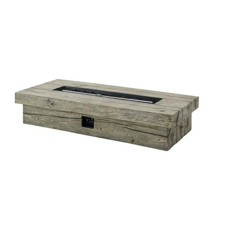Manteo 70" Rectangular Outdoor Patio Fire Pit Table Light Gray