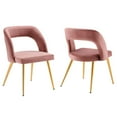 thumbnail image 1 of Modway Marciano 18.5" Metal and Velvet Dining Chair - Gold/Dusty Rose (Set of 2), 1 of 8