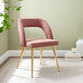 thumbnail image 1 of Modway Marciano Performance Velvet Dining Chair in Gold Dusty Rose, 1 of 7