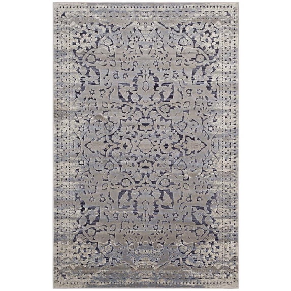 Modway Margarida 5' x 8' Turkish Area Rug in Blue and Cream