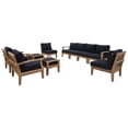 thumbnail image 1 of Modway Marina 10 Piece Patio Sofa Set in Natural and Navy, 1 of 10