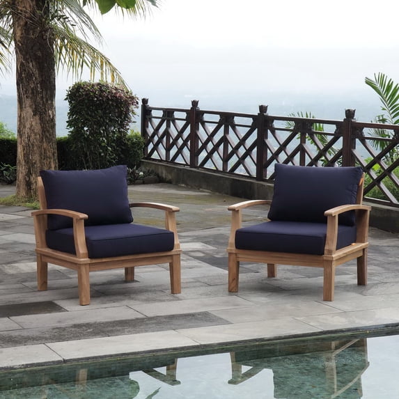 Modway Marina 2 Piece Outdoor Patio Teak Set, Multiple Colors