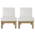 thumbnail image 1 of Marina 2 Piece Outdoor Patio Teak Sofa Set, EEI-1821-NAT-WHI-SET, 1 of 5