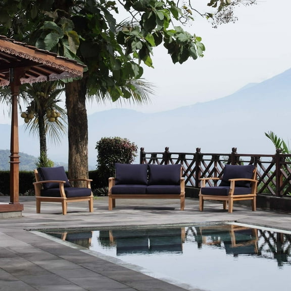 Modway Marina 3 Piece Outdoor Patio Teak Set, Multiple Colors