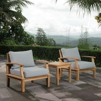 Modway Marina 3 Piece Outdoor Patio Teak Set in Natural Gray