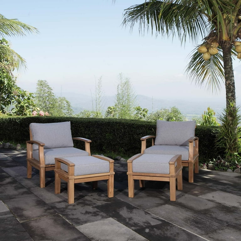 Modway marina 4 piece outdoor patio teak set deals