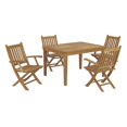 thumbnail image 1 of Modway Marina 5 Piece Outdoor Patio Teak Outdoor Dining Set in Natural, 1 of 8
