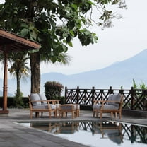 Modway Marina 6 Piece Outdoor Patio Teak Set in Natural Gray