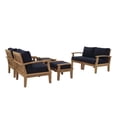 thumbnail image 1 of Marina 6 Piece Outdoor Patio Teak Set in Natural Navy, 1 of 10