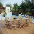 thumbnail image 1 of Modway Marina 9 Piece Outdoor Patio Teak Dining Set in Natural, 1 of 8