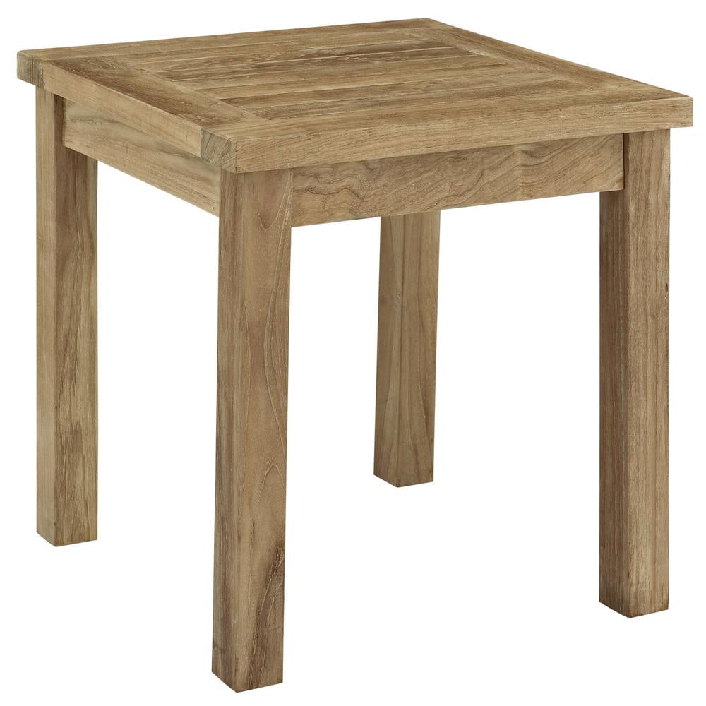 Marina Natural Teak Wood Outdoor Patio Side Table