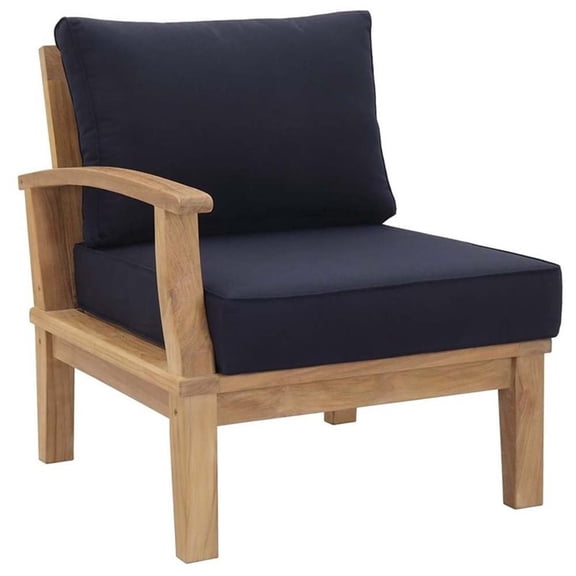 Modway Marina Outdoor Patio Teak Left-Facing Sofa, Multiple Colors