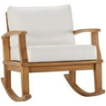 thumbnail image 1 of Modway Marina Solid Teak Wood Patio Rocking Chair in Natural and White, 1 of 8