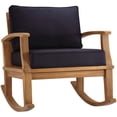 thumbnail image 1 of Modway Marina Outdoor Patio Teak Rocking Chair in Natural Navy, 1 of 8