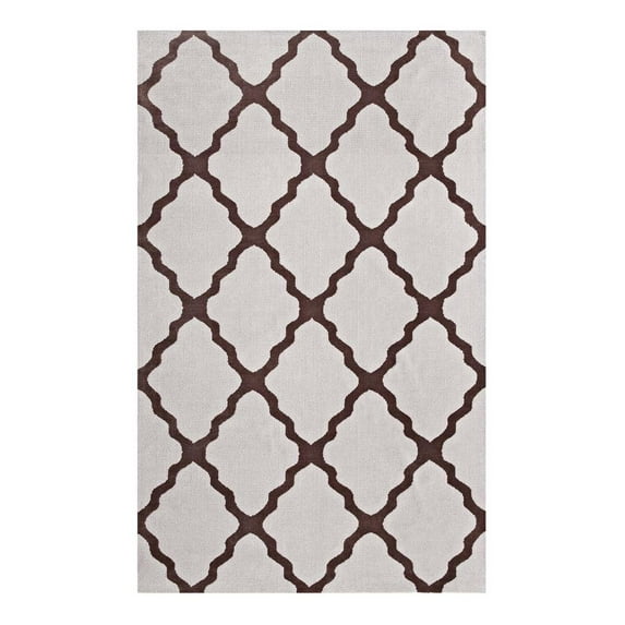 Modway Marja Moroccan Trellis 5' x 8' Area Rug in Brown and Gray