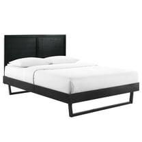 Modway Marlee Full Wood Platform Bed with Angular Frame in Black