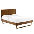 thumbnail image 1 of Marlee King Wood Platform Bed With Angular Frame Walnut, 1 of 8