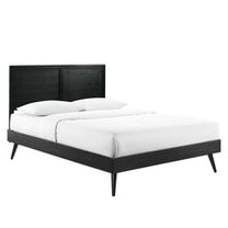 Modway Marlee Queen Wood Platform Bed with Splayed Legs in Black