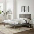 thumbnail image 1 of Modway Marlee Twin Wood Platform Bed With Splayed Legs in Gray, 1 of 10
