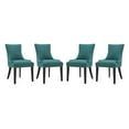 thumbnail image 1 of Modway Marquis Dining Chair Fabric Set of 4 in Teal, 1 of 4
