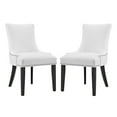 thumbnail image 1 of Modway Marquis 20.5" Solid Rubberwood and Vinyl Dining Chair in White (Set of 2), 1 of 6