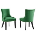 thumbnail image 1 of Modway Marquis 20.5" Velvet Dining Side Chairs in Emerald Green/Black (Set of 2), 1 of 9