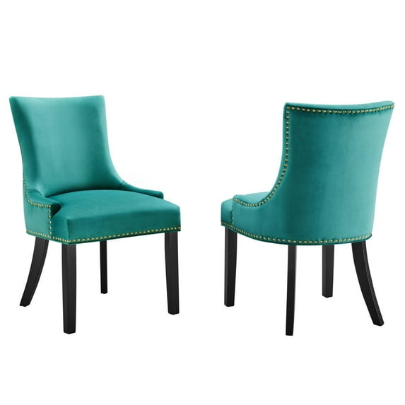 Modway Marquis Performance Velvet Dining Chairs - Set of 2, Blue