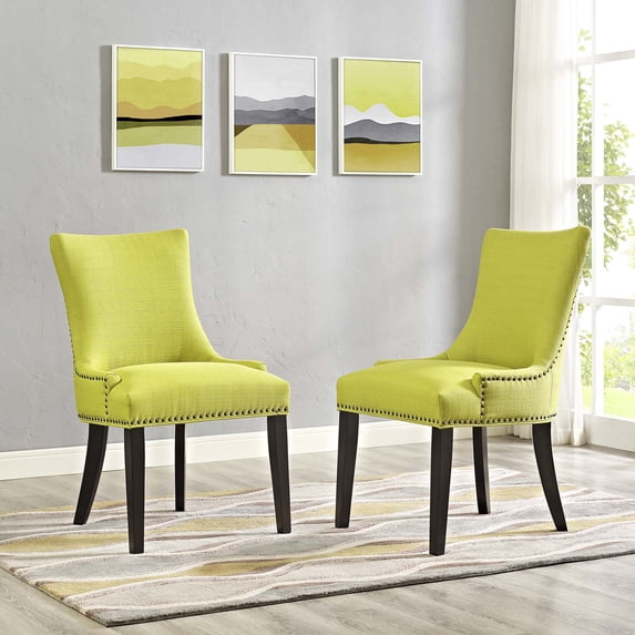 Modway Marquis Set of 2 Fabric Dining Side Chair, Multiple Colors