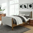 thumbnail image 1 of Modway Maven Heathered Weave Fabric Upholstered Full Platform Bed - Wheat Walnut, 1 of 9