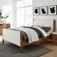 thumbnail image 1 of Maven Queen Size Boucle Upholstered Platform Bed in Feather Walnut, 1 of 9