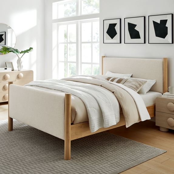 Maven Platform Bed in Ivory Oak