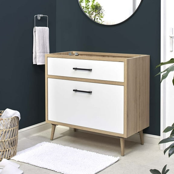 Modway Maverick 36" Bathroom Vanity Cabinet - Sink Basin Not Included in Oak White