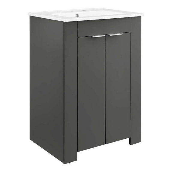 Modway Maybelle 24" Bathroom Vanity in Gray White