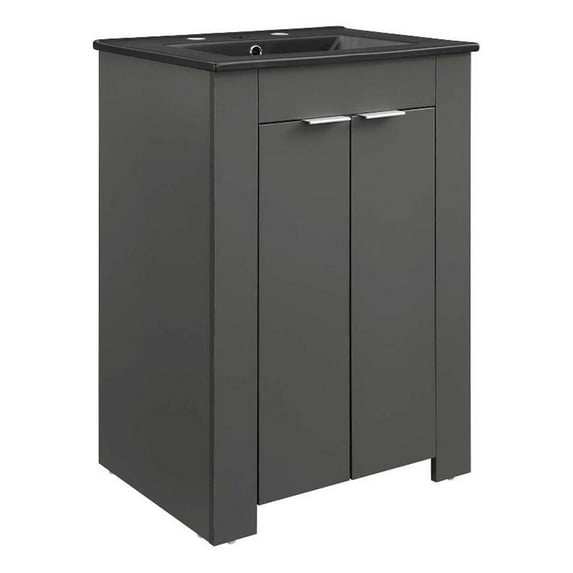 Modway Maybelle 24" Bathroom Vanity in Gray Black