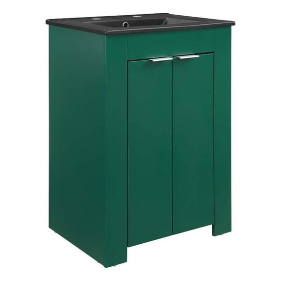 Modway Maybelle 24" Bathroom Vanity in Green Black