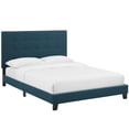 thumbnail image 1 of Melanie Queen Tufted Button Upholstered Fabric Platform Bed - Azure, 1 of 5