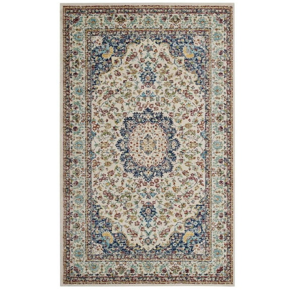 Naria Distressed Persian Medallion 8x10 Area Rug-R-1147A-58