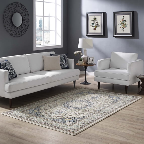 Naria Distressed Persian Medallion 8x10 Area Rug-R-1147A-58