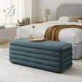 thumbnail image 1 of Mezzo Upholstered Performance Velvet Storage Bench in Cadet Blue, 1 of 10