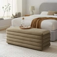 thumbnail image 1 of Mezzo Upholstered Performance Velvet Storage Bench in Taupe, 1 of 10